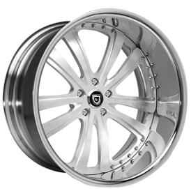 24" Lexani Forged Wheels LF-710 Brushed Silver Face with Chrome Lip Rims