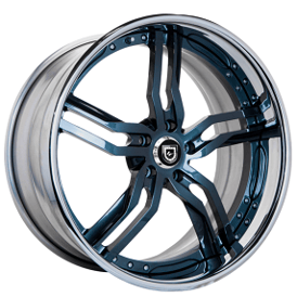 26" Lexani Forged Wheels LF-737 Opus Turquoise Face with Chrome Lip Rims