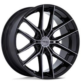 22" Niche Wheels NC280 Prodigy 6 Gloss Black with Dark Tinted Clear Rims