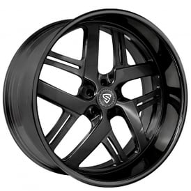 22" Staggered Snyper Forged Wheels Bomber Full Black Monoblock Forged Rims