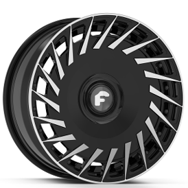 24" Forgiato Wheels K-1 Black with Machined Accents XL Floating Cap Forged Rims 