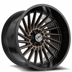20" XF Off-Road Wheels XF-239 Satin Black with Bronze Machined Double Dark Tint Rims 