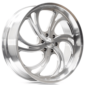 24" Staggered Corsart Wheels R501 Argon Gloss Brushed Milled with Diamond Cut Lip Rims