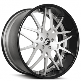 21" Forgiato Wheels Maglia Brushed Silver with Gloss Black Lip Forged Rims