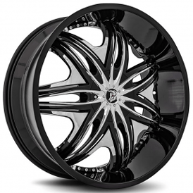 22" Diablo Wheels Morpheus Black with Chrome Inserts Rims