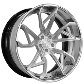 19" Staggered Lexani Forged Wheels LZ-787 Stealth Brushed Face with Chrome Lip Rims 