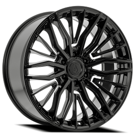 22" Arena Wheel Co A122 Phantom Gloss Black Rims   