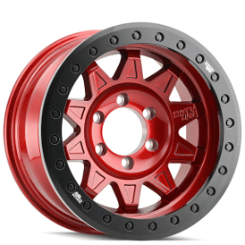 17" Dirty Life Wheels Roadkill 9302 Crimson Candy Red with Black Beadlock Ring Off-Road Rims