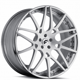24" Forgiato Wheels Maglia-ECL Brushed Silver with Chrome Lip Forged Rims