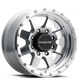 17" Raceline Wheels 935MC Defender Machined with Clear Coat Off-Road Rims