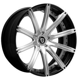 22" Staggered Lexani Forged Wheels LZ-709 Brushed Silver Face with Gloss Black Lip Rims