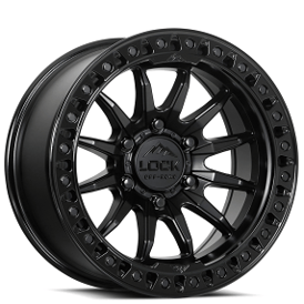 20" Lock Off-Road Wheels Trail Matte Black with Gloss Black Ring Rims