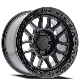 18" Arena Wheel Co A119 Boost Satin Black Center with Gloss Black Lip Off-Road Rims 