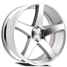 24" Select Precision Alloys Wheels S104 Spectrum Gloss Silver Machined Rims 