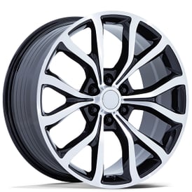 24" Performance Replicas Wheels PR230 Gloss Black with Machined Face Rims