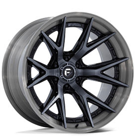 20" Fuel Wheels FC402 Catalyst Gloss Black with Brushed Dark Tinted Clear Face and Lip Off-Road Fusion Forged Rims