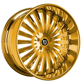 21" Lexani Forged Wheels LF-734 Camus Gold over Chrome Rims