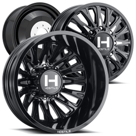 22" Hostile Wheels H404 Ghost Dually Black Milled Off-Road Rims