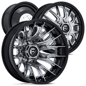 22" Fuel Wheels D407 Catalyst Dually Chrome with Gloss Black Lip Off-Road Fusion Forged Rims