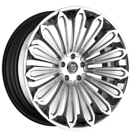 22" Lexani Forged Wheels LZ-757 Crypto Brushed Face with Chrome Lip Rims
