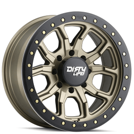 17" Dirty Life Wheels DT-1 9303 Satin Gold with Simulated Beadlock Ring Off-Road Rims