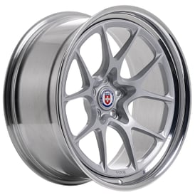 19" Staggered HRE Wheels 521 Gloss Silver with Polished Clear Barrel Forged Rims