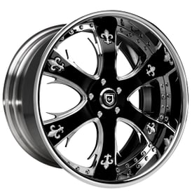 22" Lexani Forged Wheels LF-704 Chrome with Crystal Inserts and Black Accents Rims