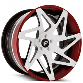 20" Forgiato Wheels Finestro-ECL 2-Tone Black with White Face and Maroon Lip Forged Rims
