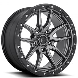 18" Fuel Wheels D680 Rebel Anthracite Center with Black Lip 5-Lug Off-Road Rims 