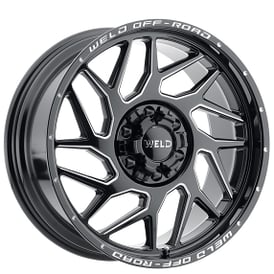 20" Weld Off-Road Wheels Fulcrum W117 Gloss Black Milled Rotary Forged Rims