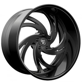 22" Snyper Forged Wheels Isolator Full Black Monoblock Forged Rims 