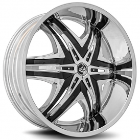 26" Diablo Wheels Elite Chrome with Black Inserts Rims