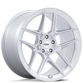 19" Staggered TSW Wheels TW008 Slipstream Gloss Silver with Machined Face Flow Formed Rims
