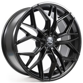 20" Staggered Select Precision Alloys Wheels S105 Syndicate Satin Black Rims 