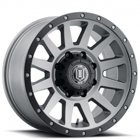 18" ICON Alloys Wheels Compression HD Titanium Off-Road Rims