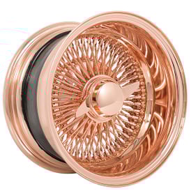 14x6" LA Wire Wheels Reverse 100-Spoke Straight Lace Rose Gold Rims
