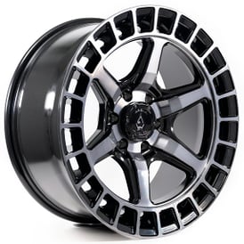 20" Arena Wheel Co  A107 Toque Gloss Black Machined with DDT Face and Lip Off-Road Rims  