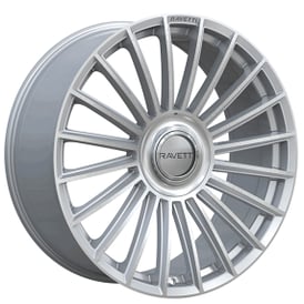22" Ravetti Wheels M17 Silver Brushed Floating Cap Rims