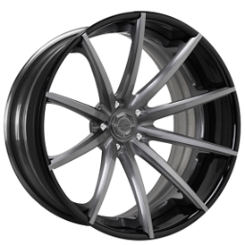 21" Lexani Forged Wheels LZ-108 Brushed Gunmetal Face with Black Lip Rims