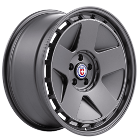 19" Staggered HRE Wheels 555 GTM Satin Charcoal Monoblock Forged Rims