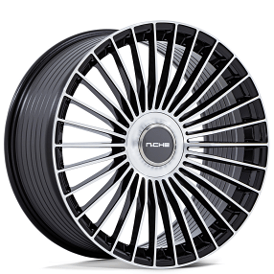 21" Staggered Niche Wheels NC282 Serene Gloss Black with Machined Face Flow Formed Rims