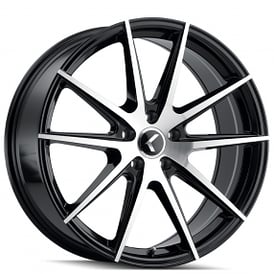 18" Kraze Wheels 193 Turismo Gloss Black Machined Rims
