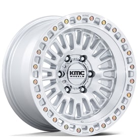 17" KMC Wheels KM554 Aztec Gloss Silver with Machined Face Off-Road Rims