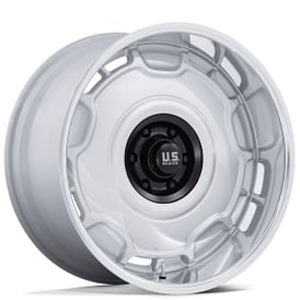 22" U.S. Mags Wheels Arlington UC146 Silver with Matte Black Center with Diamond Cut Lip Rims