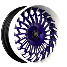 20" Lexani Forged Wheels LF-743 Spartacus Dark Purple with White Accents and Lip Rims
