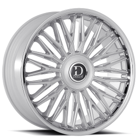 24" Dolce Luxury Wheels Lusso Brushed Silver with SS Lip Floating Cap Rims