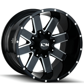 17" Ion Alloy Wheels 141 Black with Milled Spokes Off-Road Rims