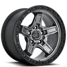 17" Fuel Wheels D698 Kicker Anthracite Center with Black Lip Off-Road Rims 