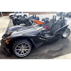 20/22" Staggered Ferrada Wheels FR2 Silver Machined with Chrome Lip Polaris Slingshot / 3-Wheeler Rims