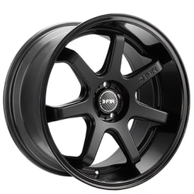 18" Staggered F1R Wheels FC7 Matte Black with Gloss Black Lip Rims